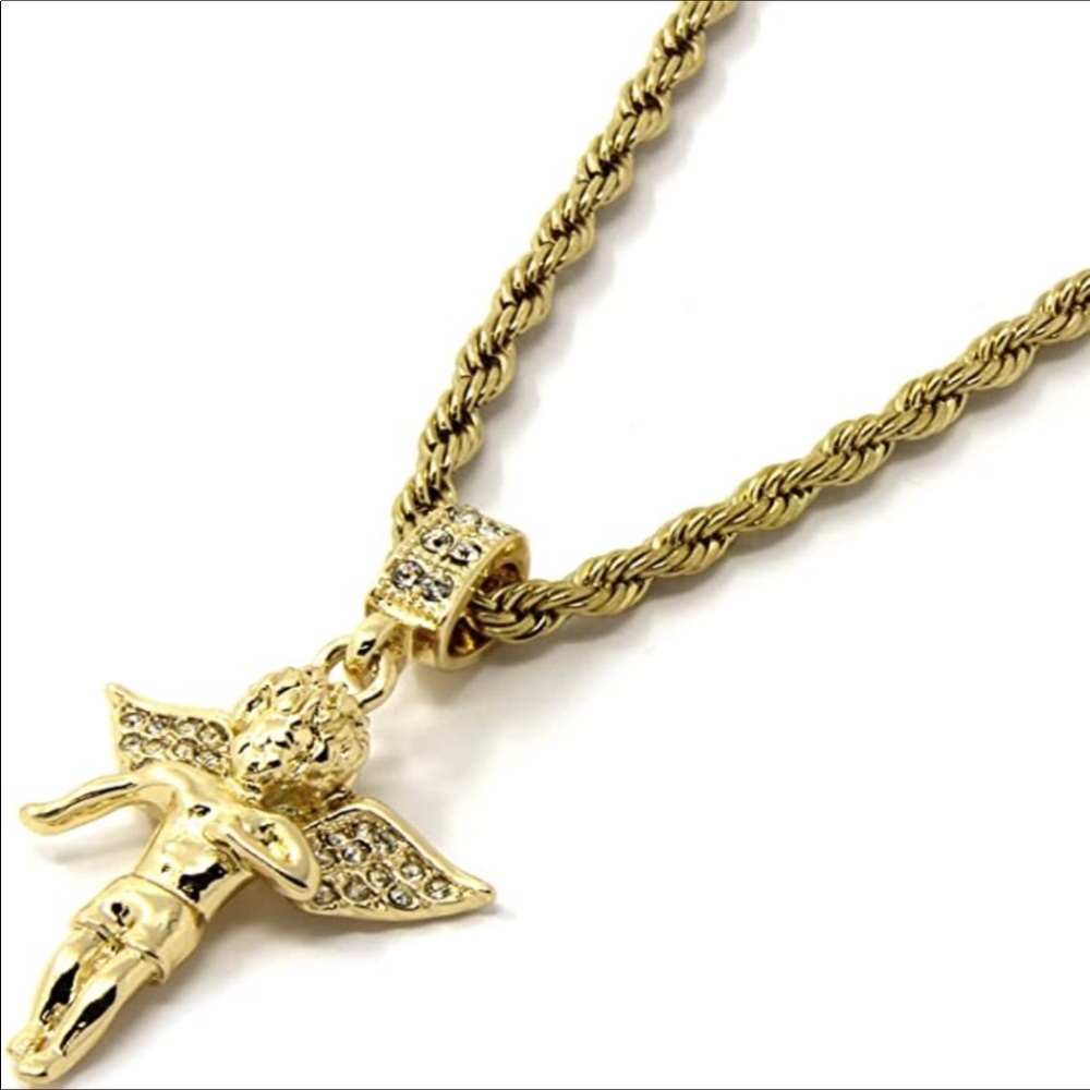 Gold Angel, P Ruby Bundle Set 24" & 30" Rope Chain - Picture 4 of 5